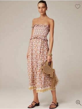 J. Crew Ravenna Smocked Midi Dress